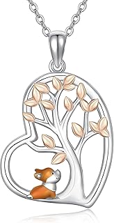 Tree of Life Necklace Sterling Silver Dog Pendant Necklace Puppy Necklace Heart Tree of Life Jewelry Gifts for Women Girlfriend Wife Her