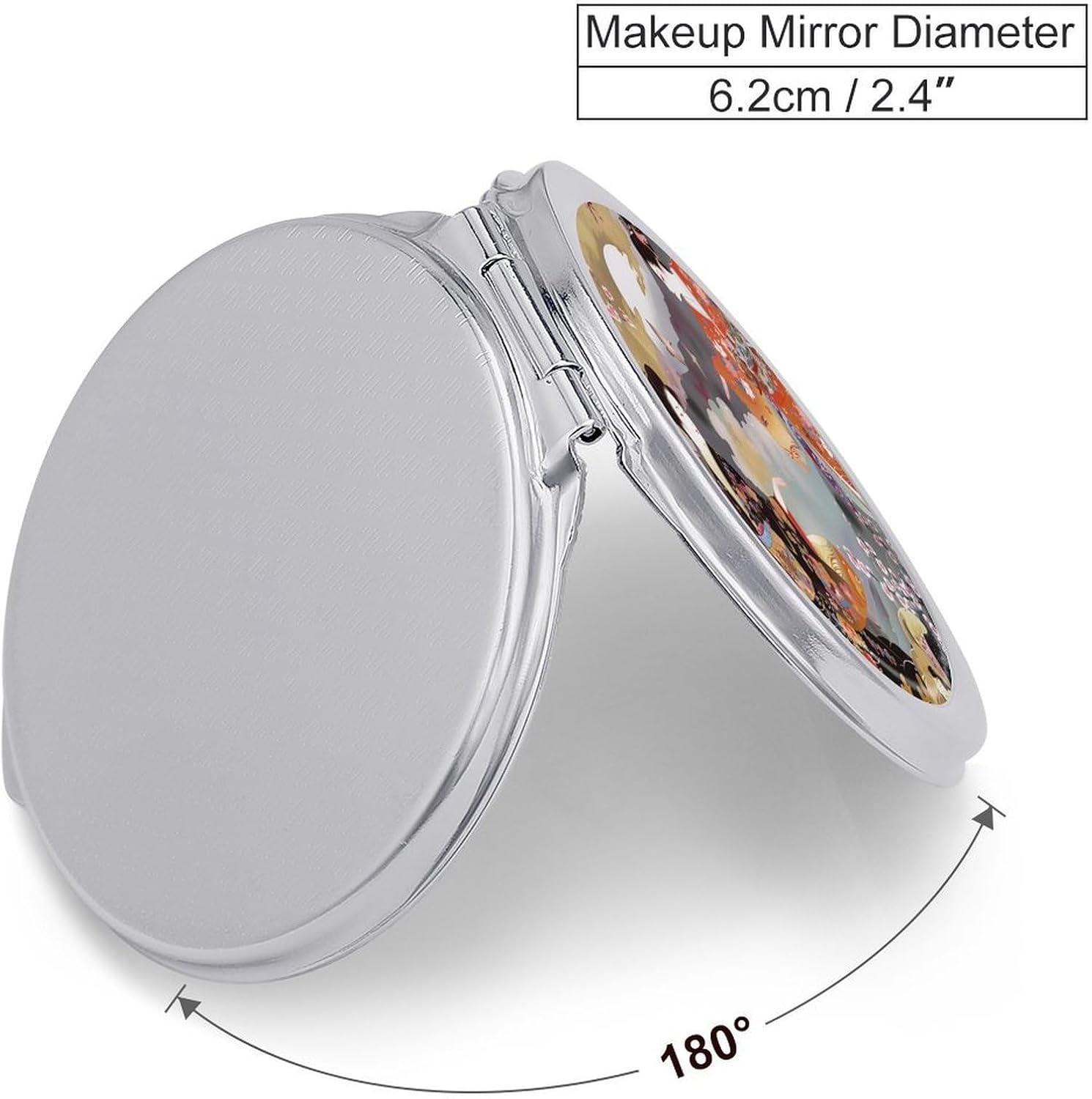 Japanese Beauty Kimono1 Compact Mirror Pocket Mirror Small Mirror for Purse Portable Mini Travel Makeup Mirror Folding Handheld Double-Sided Magnifying Compact Mirror for Women Gift image 2
