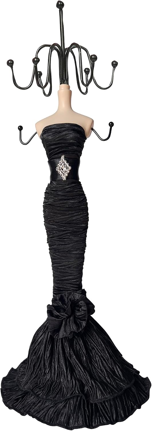 15 Inch Mannequin Doll Jewelry Holder Organizer Display Black