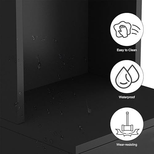 Miniatura 5 de Paddie Estaciones de salón de montaje en pared para estilistas, gabinete de almacenamiento de peluquería, estación de peluquería con cajones