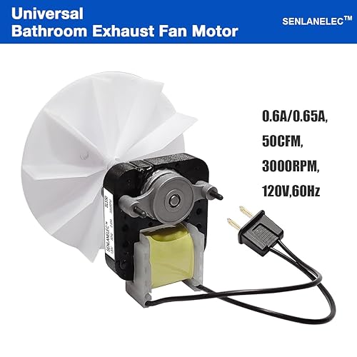 Miniatura 2 de Senlanelec SL550, 120V 50CFM 0.65A Reemplazo universal del motor del ventilador de baño, compatible con Nutone, Broan, Sears 569, reemplaza C65878,