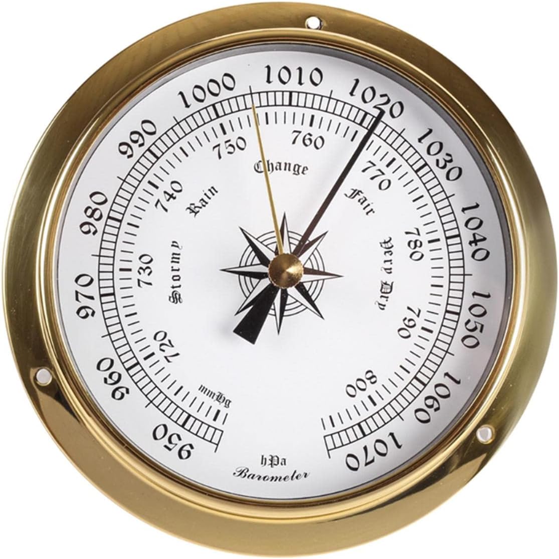 Barometer Outdoor,4-Pack Barometer Thermometer Hygrometer Clock,Wall Mounted,Use for Indoor and Outdoor,Barometric Pressure Gauge,Barometers for Wall,Fishing Boat,Baby Room,Office Barometer