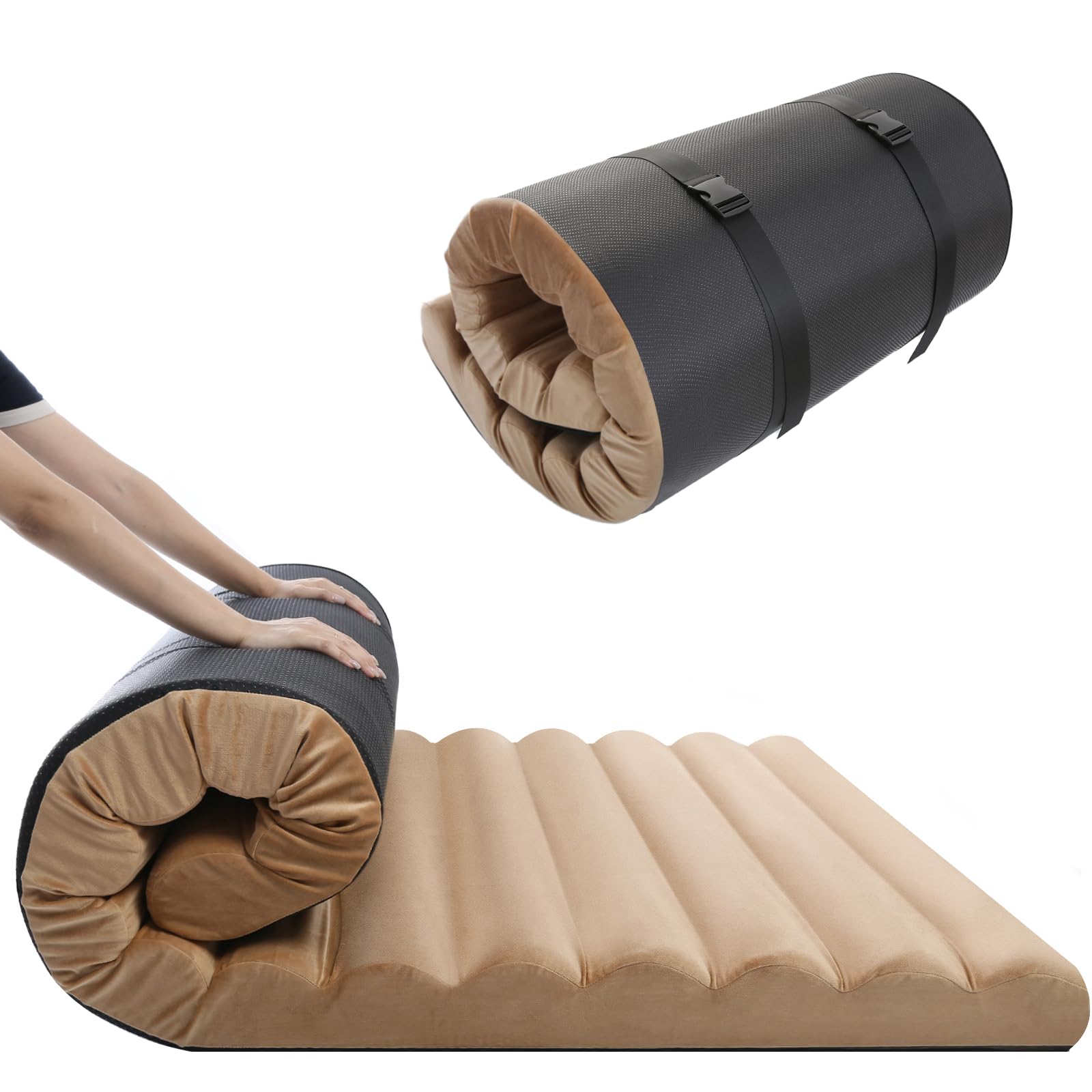 MeMoreCool Roll Up Floor Mattress Small Double, 190x120cm, Brown โ image 1