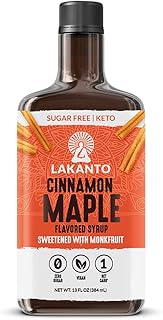 Lakanto Sugar Free Cinnamon Maple Syrup - Monk Fruit Sweetener, Keto Diet Friendly, Vegan, 1g Net Carbs, Pancakes, Waffle...