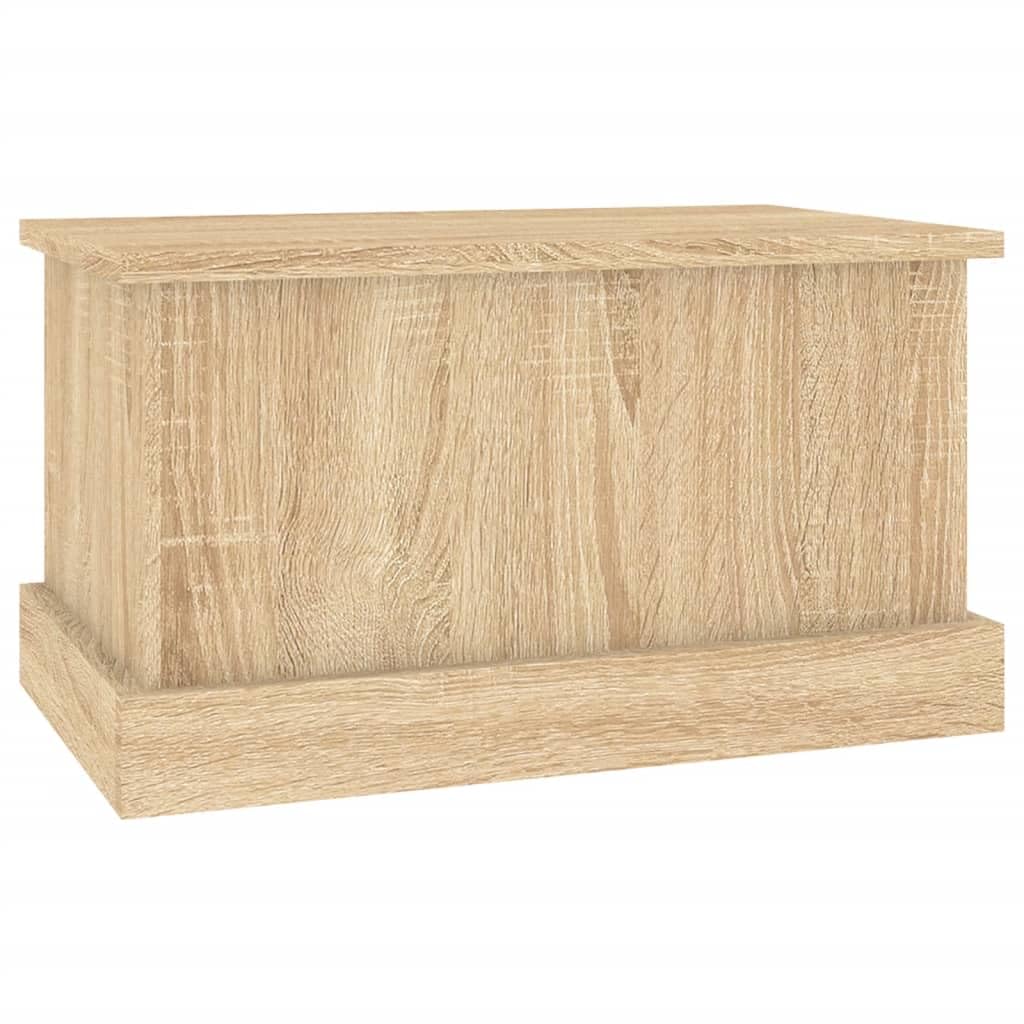 Aufbewahrungsbox Sonoma-Eiche aus Holzwerkstoff 50 x 30 x 28 cm mit Deckel multifunktionale Truhe für Schlafzimmer Wohnzimmer Kinderzimmer Flur als Sitzbank und Organizer