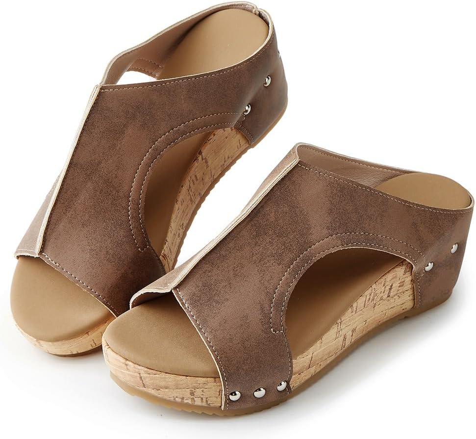 Wedges Sandals for Women Thick Sole Comfy Non-slip Orthotic Sandals Wedge Casual Summer Dressy Platform Slides 2026