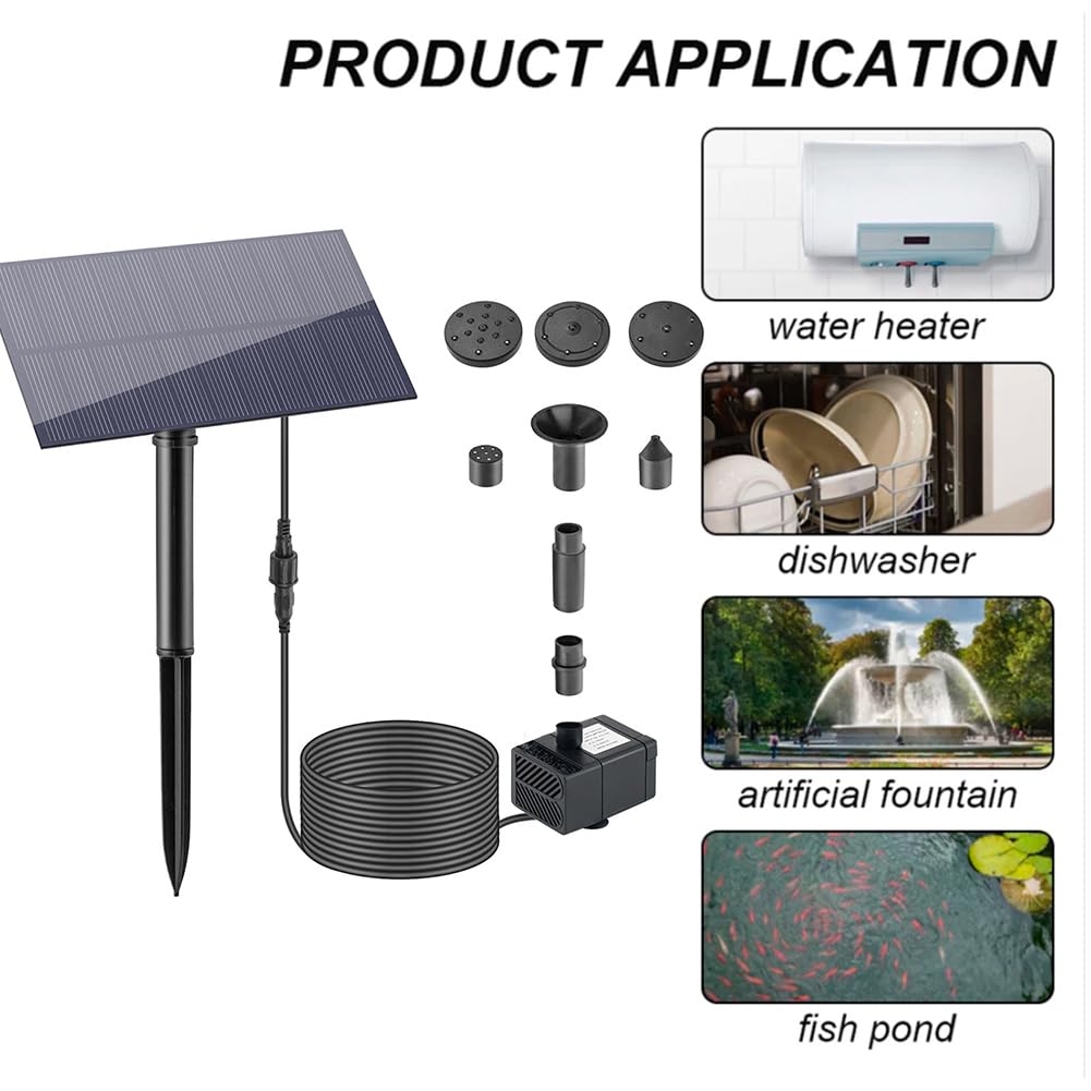 paneles solares, 5W 5V Panel de energía solar Bomba agua Decoración jardín con