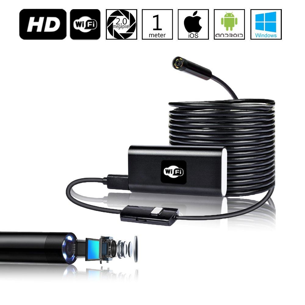 inDigi 5M USB Cable Video Snake Pipe Inspection Waterproof Camera Plumbing Pumps Tool