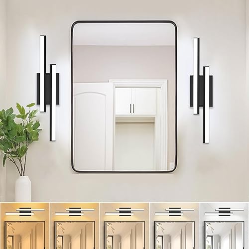 Miniatura 14 de Lámpara de baño sobre espejo de 24 pulgadas, luz LED retráctil para tocador de baño, certificado ETL, 5CCT opcional, lámpara de pared de 25 W, barra