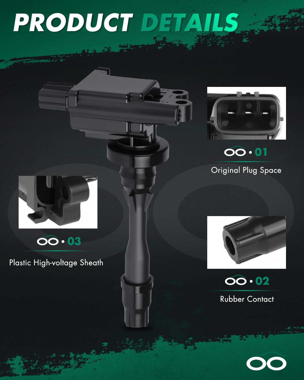 SCITOO 3 ignition coils + 6 iridium Spark Plugs,for Mitsubishi Montero 3.8LL 2003 2004 2005 2006 UF525