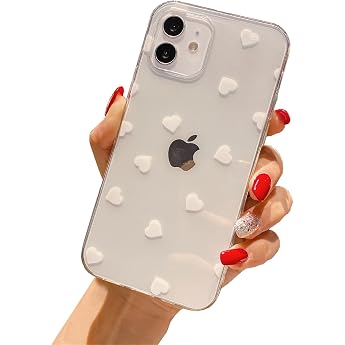 Case for iPhone 13 Case Crystal Clear Mobile Phone Case Fashion Chic Pattern Ultra Thin TPU Silicone Heart Bumper Shockproof Scratch-Resistant Protective Case for iPhone 13 Slim Case Cover