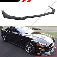Vista 1 de Textura acabado negro Performance Pack Style Add-on parachoques delantero divisor de labio compatible con Ford Mustang GT Ecoboost 2018-2023