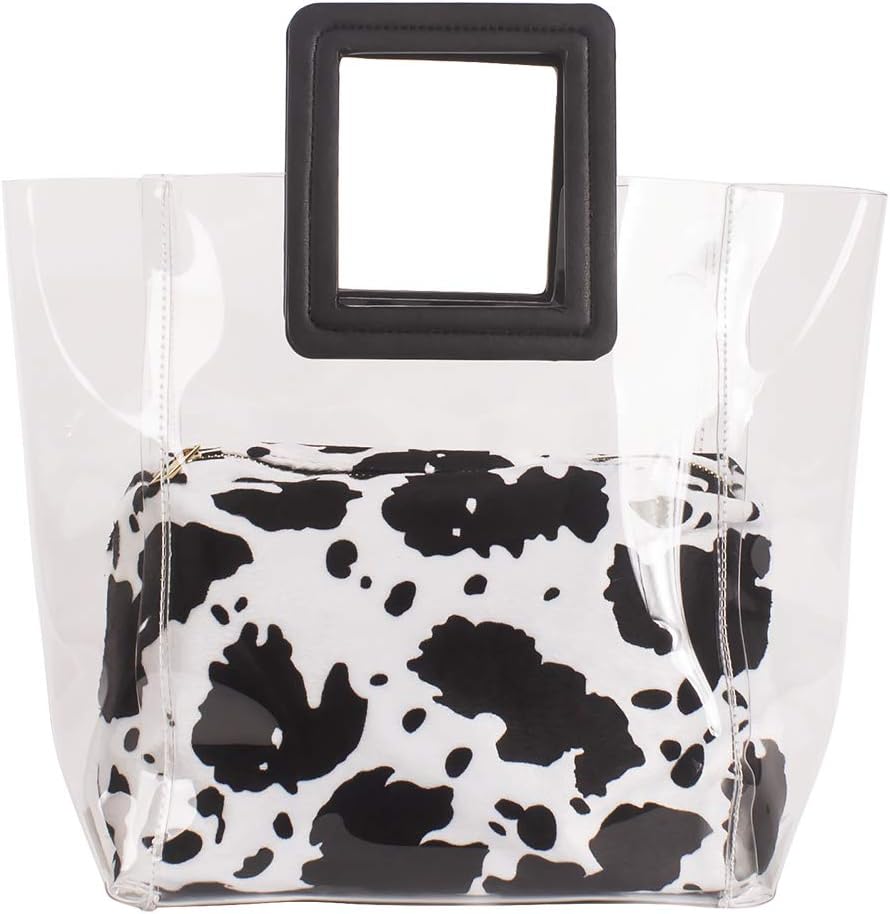 Poxas Womens Transparent Shoulder Bags Clear Tote PVC Handbag Jelly Purse Waterproof Bag