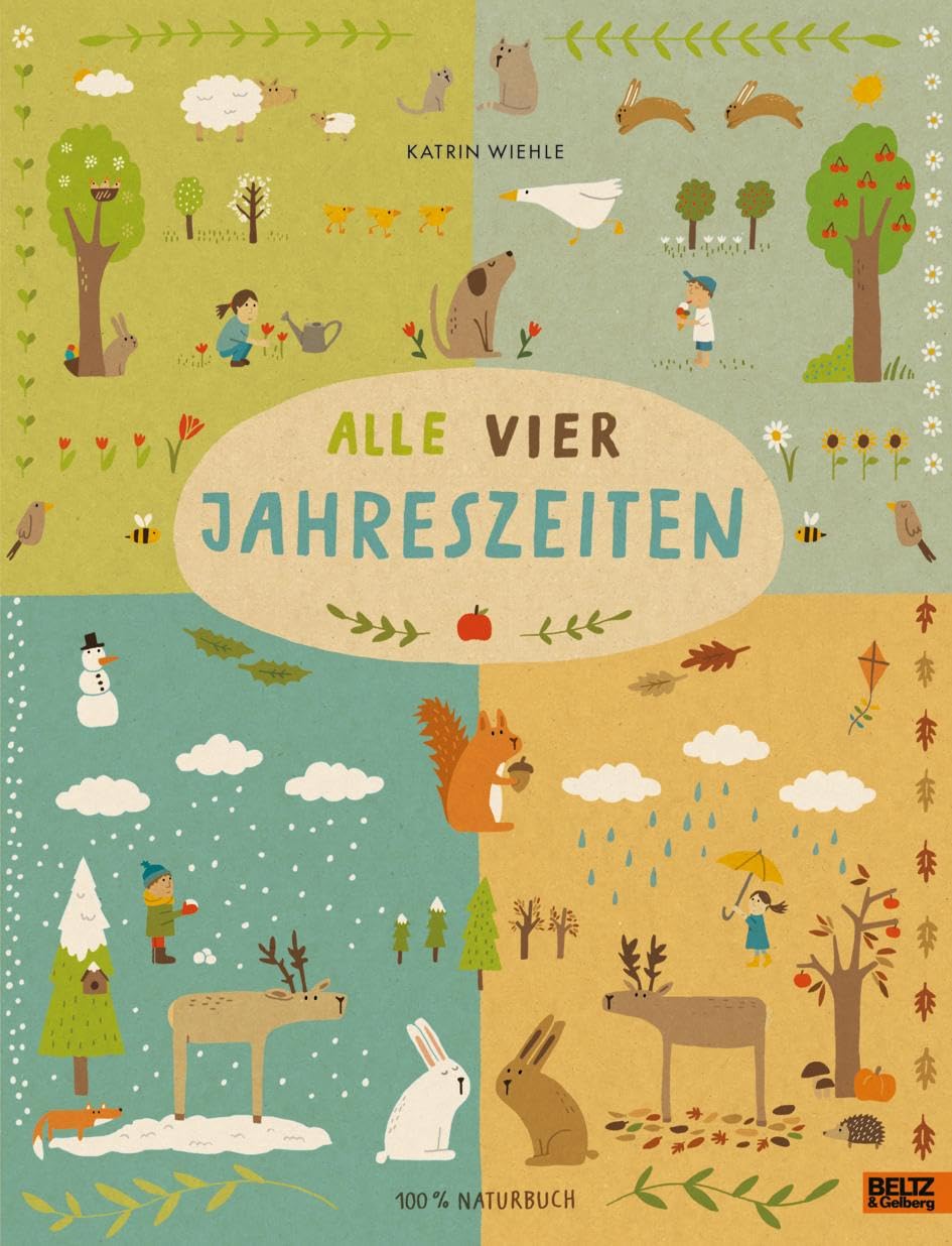 Alle vier Jahreszeiten - 100% Naturbuch: Vierfarbiges Papp-Bilderbuch