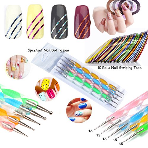 Nail Art Stamping Plate Kit Flower Geometric Image Stamping Template Stamper Scraper Rhinestones Decorations Mandala Dotting Pen Nails Striping Tape Manicure Diy #TOP4
