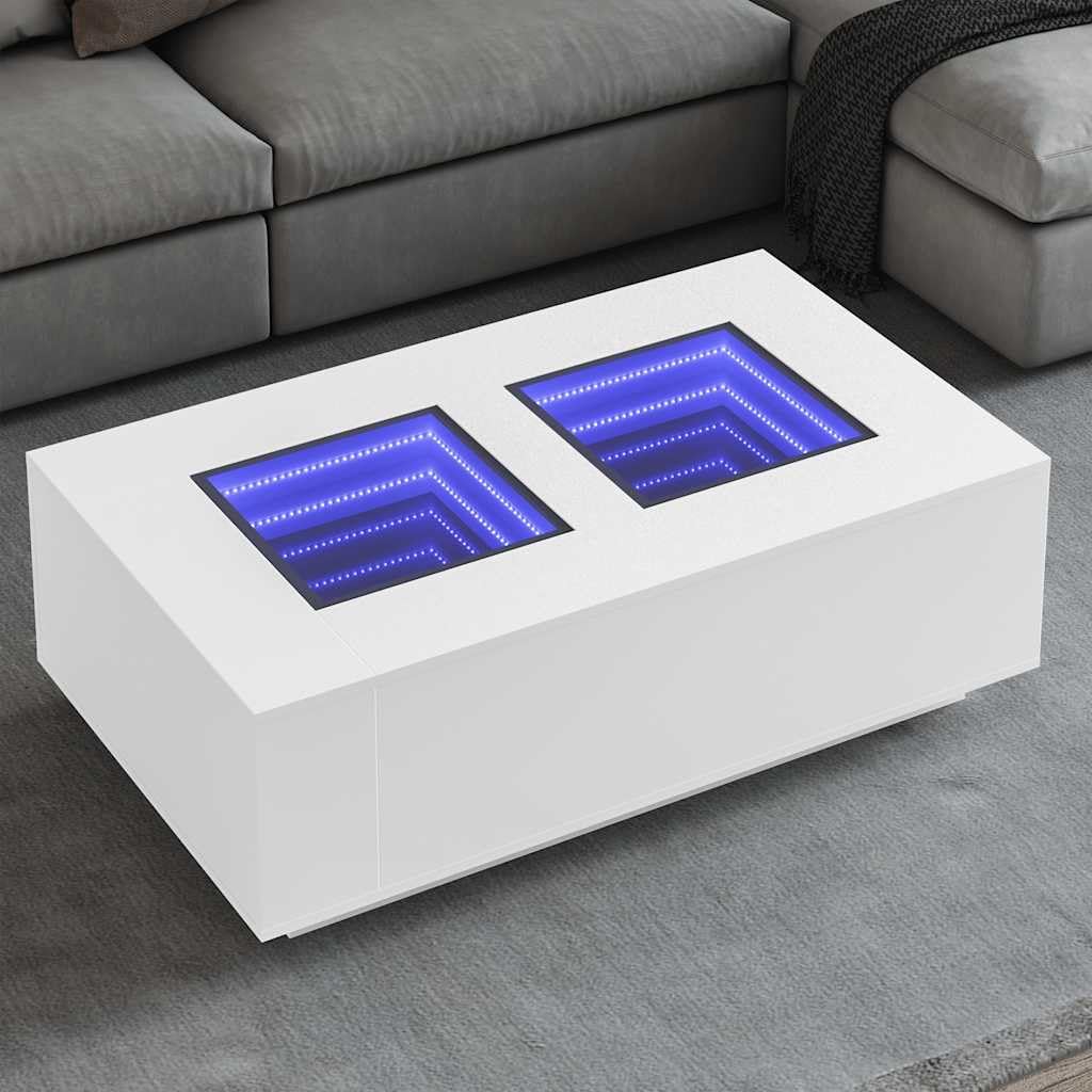 Table basse avec LED Infinity pour rompre la monotonie du salon