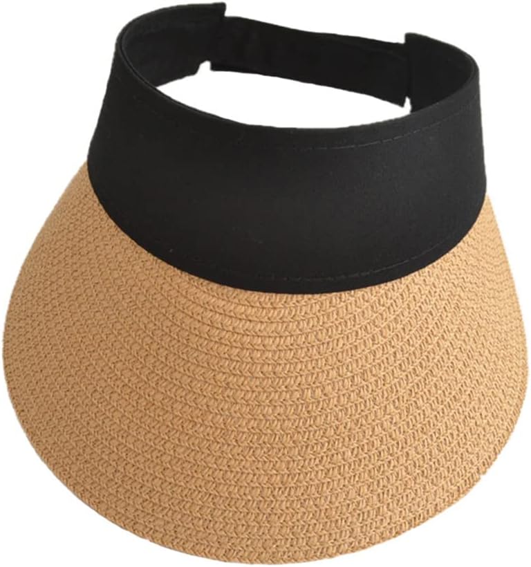 Women's Sun Visor Hats, Summer Beach Straw Hat, Wide Brim and Foldable visor hats UPF 50+