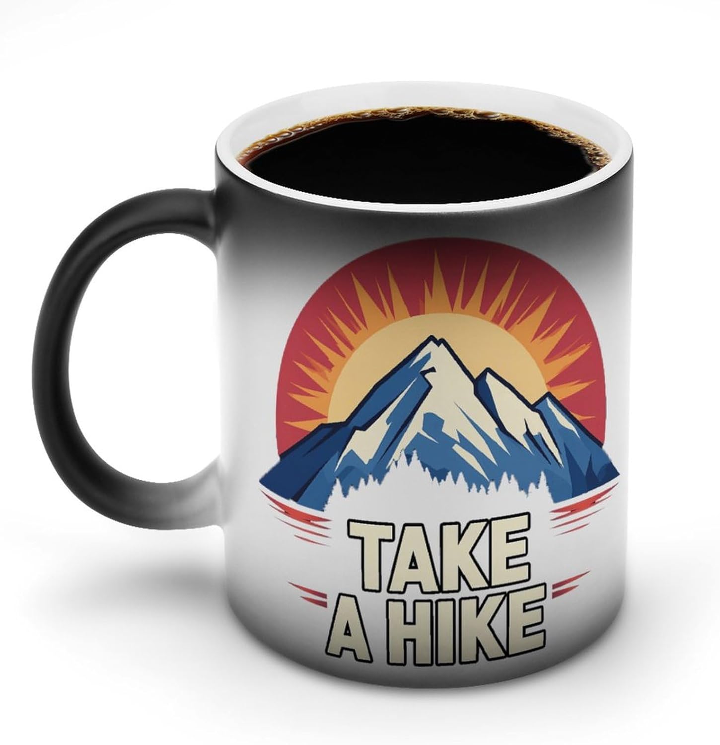 Take A Hike Hiking Mountains Color Changing Mug Heated Ceramic Cup Heat Sensitive Coffee Mug Fun Gift