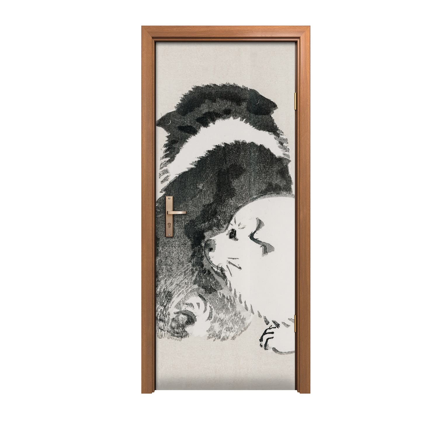 Autocollant de porte pour masquer les imperfections rénovation design chiens