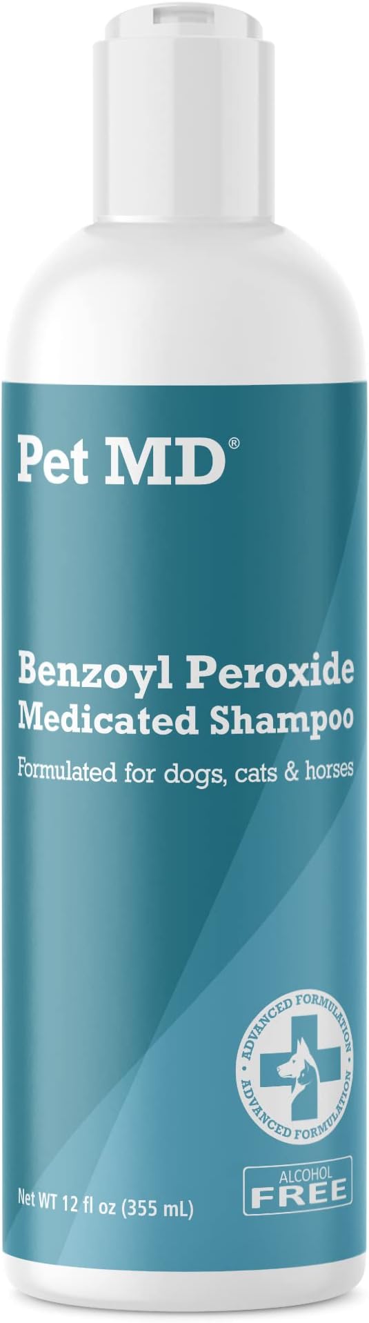 Pet MD Benzoyl Peroxide Medicated Shampoo for Dogs and Cats Effective for Skin