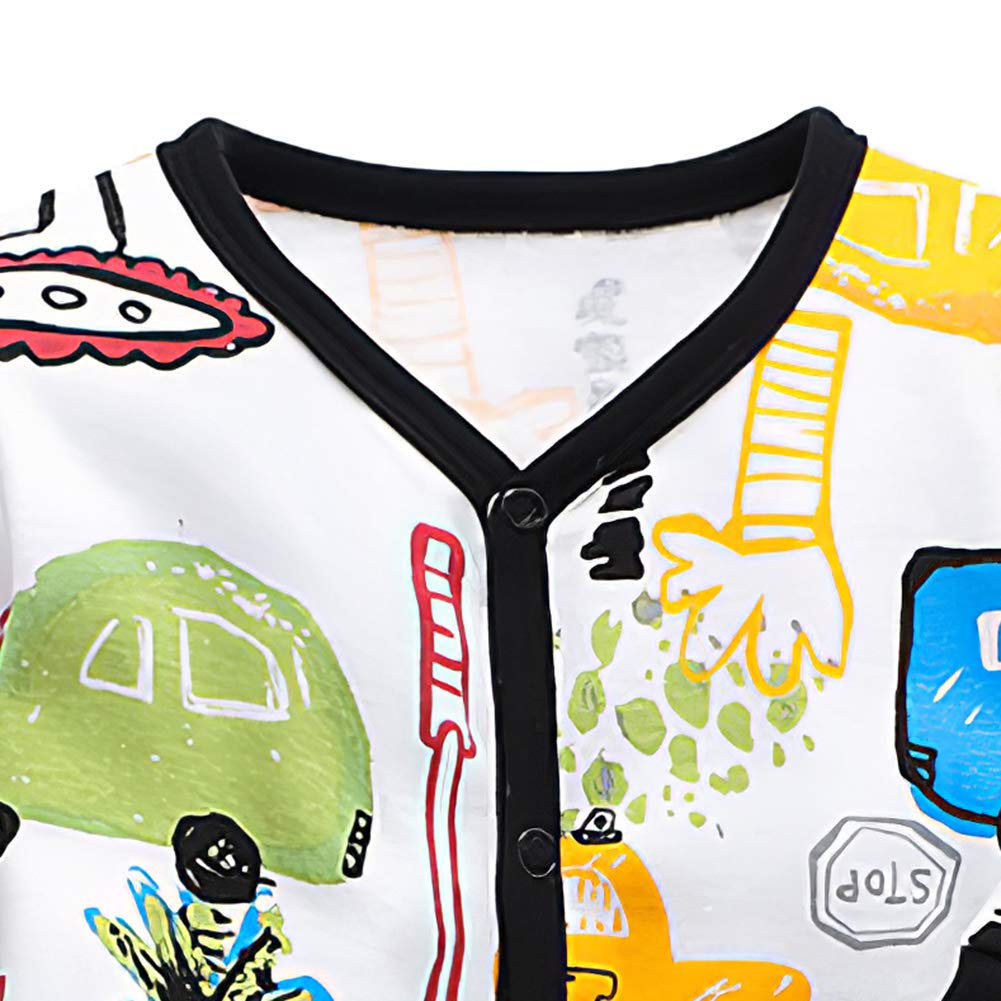 amropi Bébé Garçon Coton Pyjamas Combinaison Nouveau-né Filles Grenouillères Lot de 3 pour 0-24 Mois