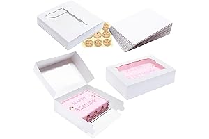 White 14x10" Rectangle Cake Boxes with Cake Board(15 Pack)