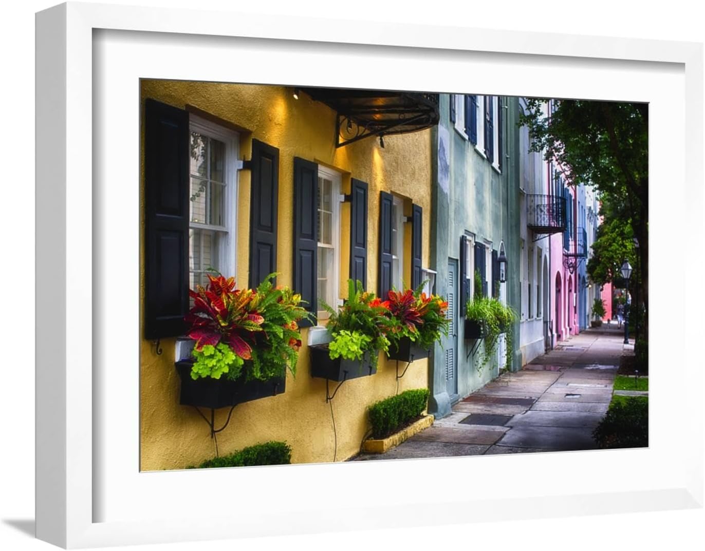 ART.COM Wall Photographic Print Rainbow Row II, Charleston South Carolina by George Oze, 24" x 16"