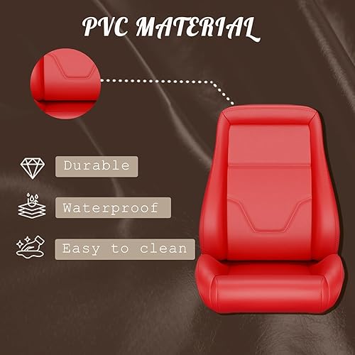 Miniatura 37 de 2 piezas de asientos universales de carreras con deslizadores de doble bloqueo, 1 par de asientos de cubo de cuero PVC con dos almohadas de Negro