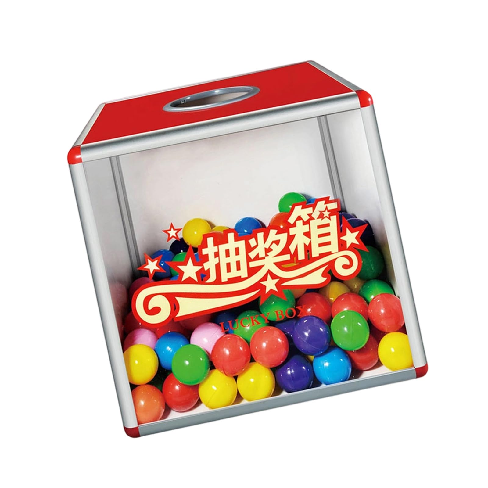 ZBIianxer Portable User Friendly Prize Selection Box 200 Assorted Ball Ideal for Parties Game and Festivities Random Color Prize Draw Container