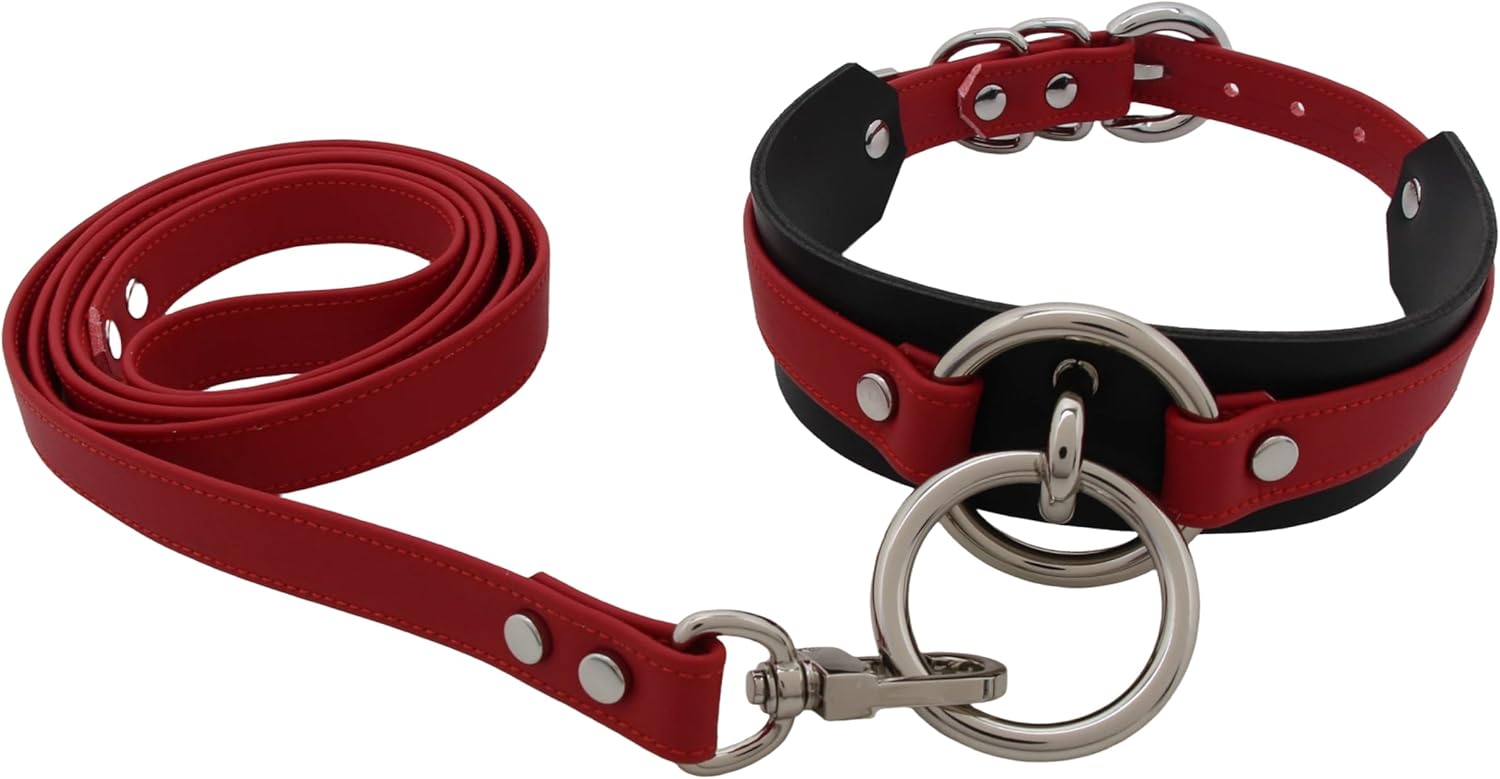 Lookook Fashion O-Ring Faux Leather Choker Necklaces Collar For Womens