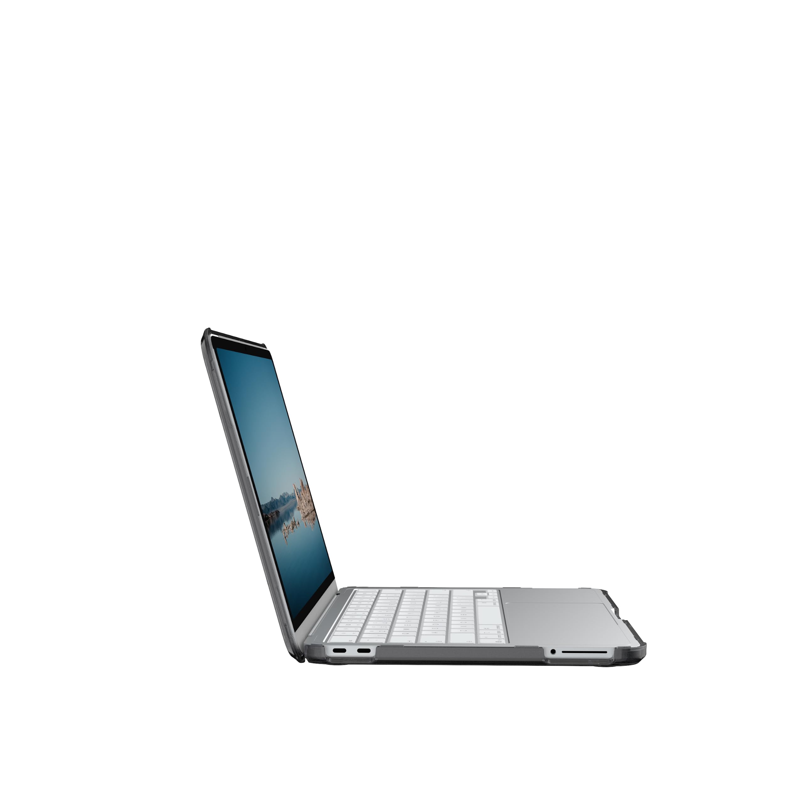 URBAN ARMOR GEAR Plyo Custodia per Apple MacBook Neo - Ice (trasparente) | Tutte le porte sono accessibili | Resistente alle cadute secondo gli standard militari statunitensi