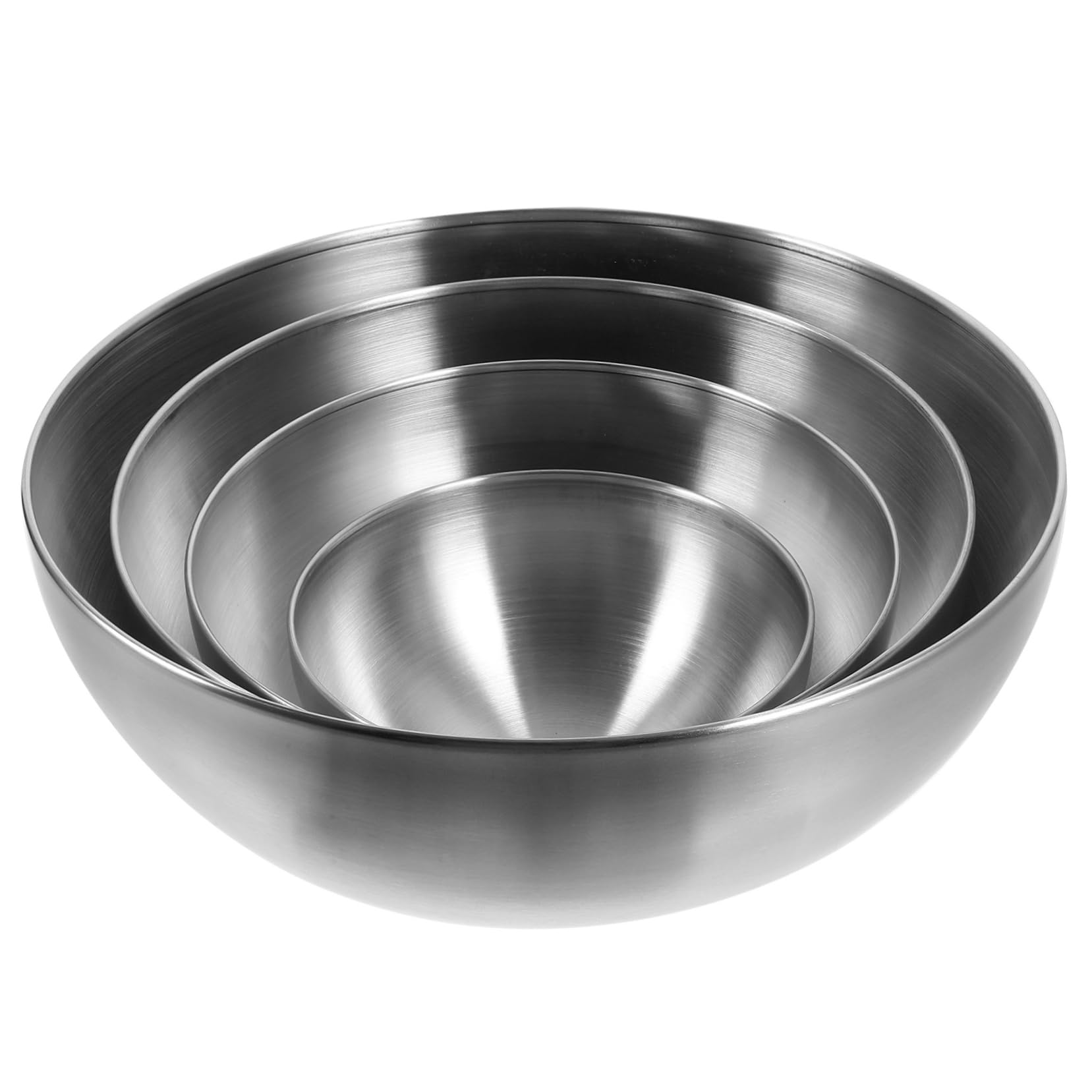 SECFOU 4pezzi Ciotola in Acciaio Inox per Insalata Zuppa e Altri Alimenti da Superficie Liscia Lavabile in Lavastoviglie Adatta per Uso Interno ed Esterno