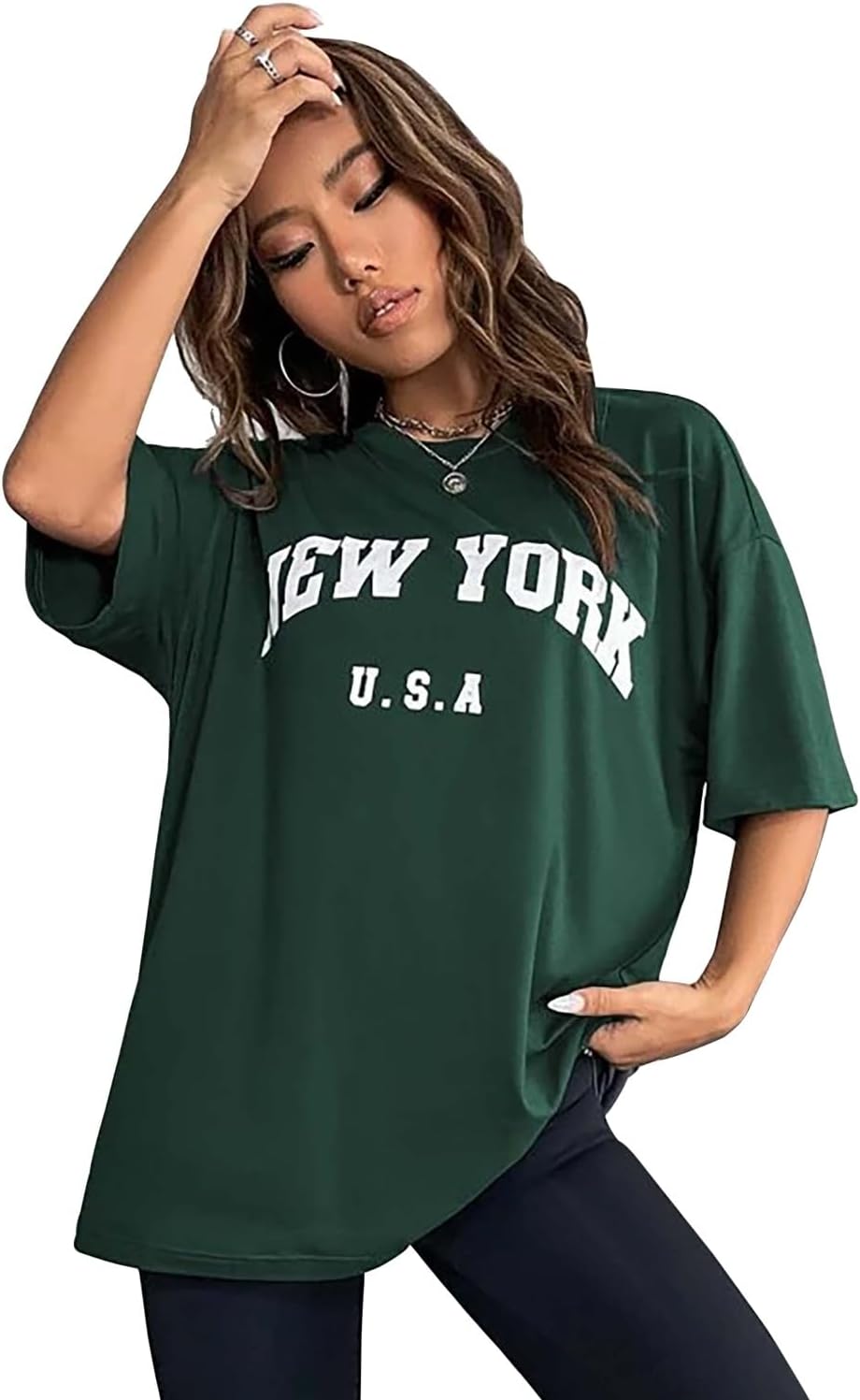 London Hills Women's Cotton Oversized Fit T-Shirt