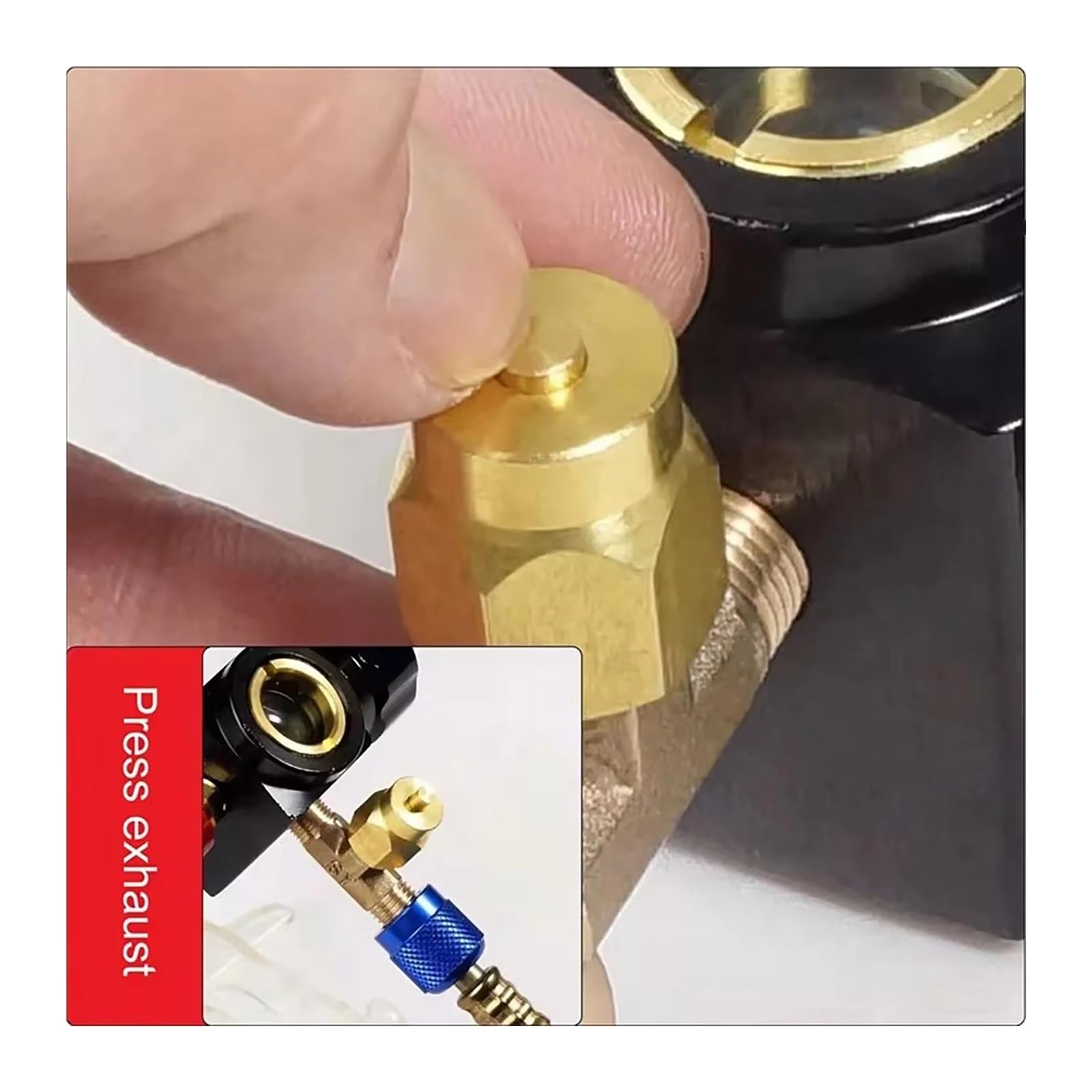 Manómetro, Conjunto de manómetro freón con colector diagnóstico alta presión(Low 3)