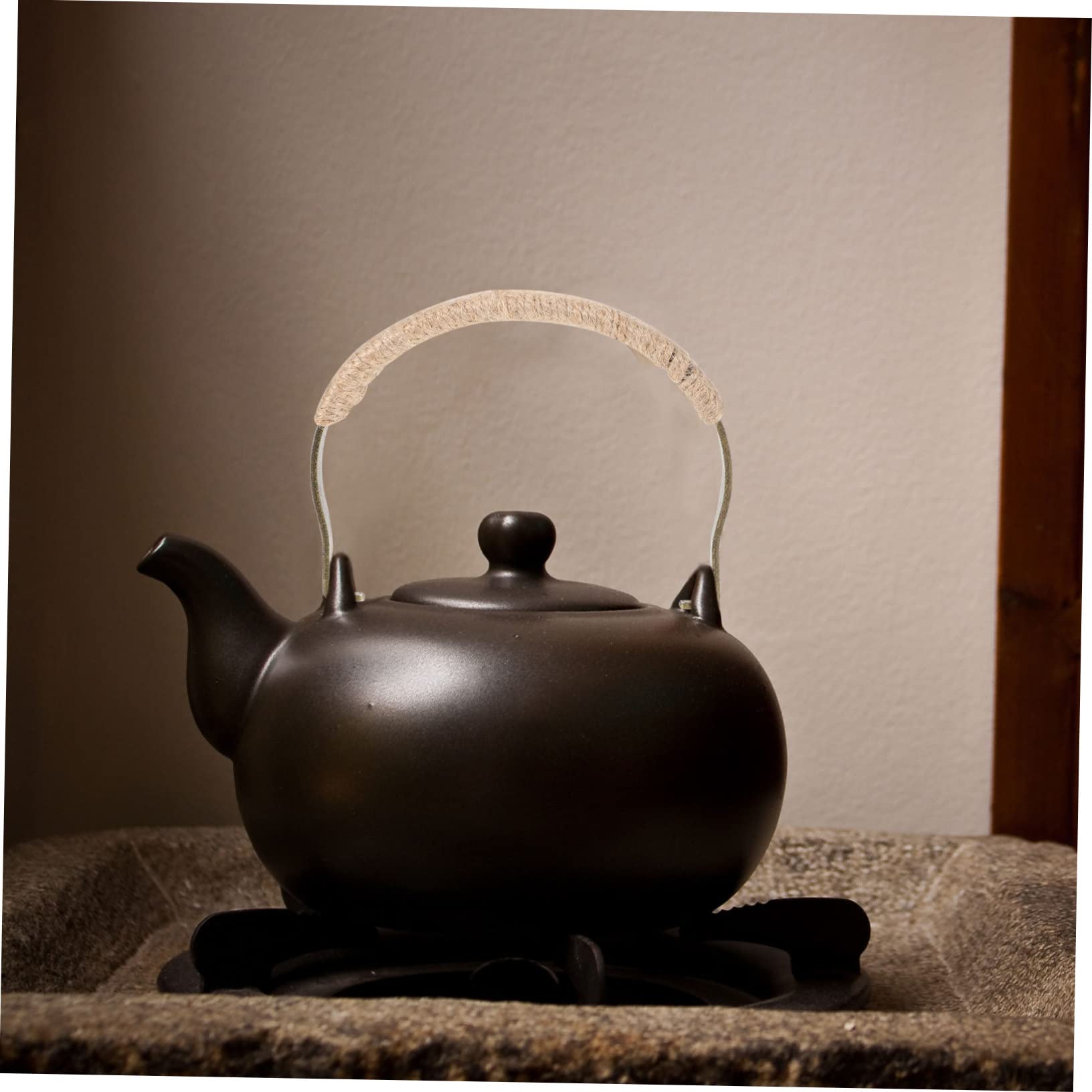 Poignée De Théière De Rechange En Corde Et Hêtre - Style Rétro, Anti-brûlure - Pour Théières En Céramique, Verre Ou Fonte