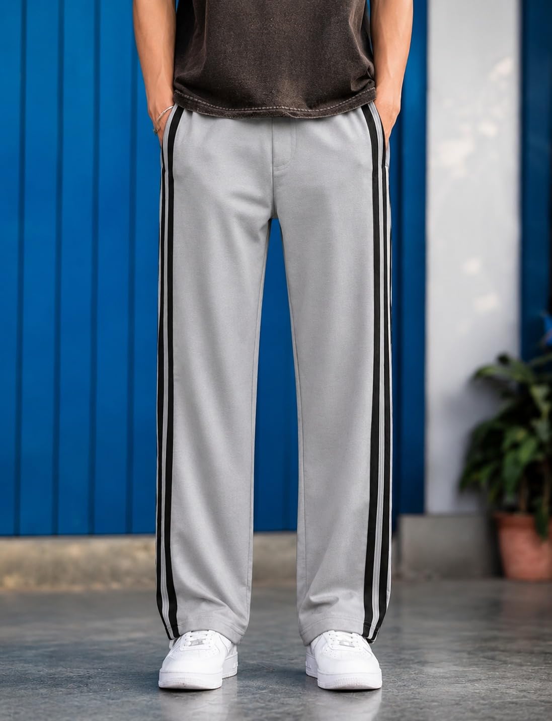 blacktail Men Baggy Track Pants Gym, Running & Casual Wear|Track Pants – Loose Fit Joggers for Men | Korean Style Travel & Lounge Wear with Pockets-picture-13