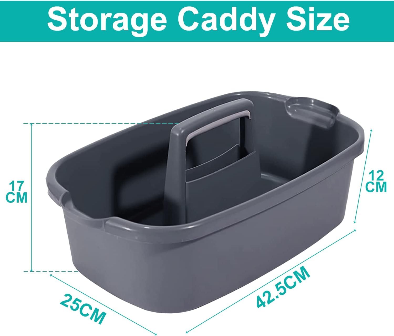 BLURISM Large Portable Plastic Shower Caddy with Handle, Hanging Mount Organizer for Cleaning Supplies, Gray Halloween, Christmas Decorations, Bathroom Storage Basket 3