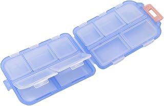 Estojo de medicamentos portátil com fecho de fivela organizador de medicamentos hermético para viagens (azul)
