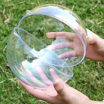 Extra Large Clear Ball Ornaments, Big Fillable Christmas Balls Shatterproof Ornament Baubles for DIY Crafts Christmas Wedding Party Decor Clear-160mm/6.3inch=2PCS