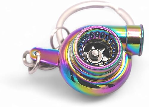 Miniatura 5 de Llavero giratorio turbo cromado de neón (con cinta azul de GTRotors)