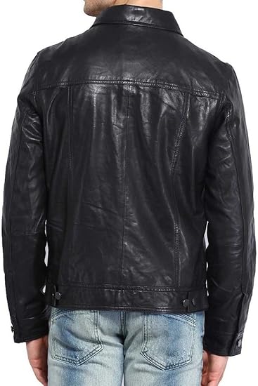Cow Leather Jacket for Men Genuine Cow-Hide Jacket C479 XS