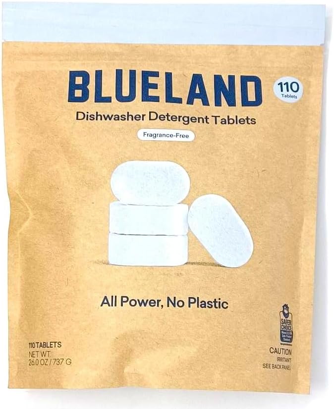 Blueland Dishwasher Detergent Tablets 110 Count. Fragrance-free.