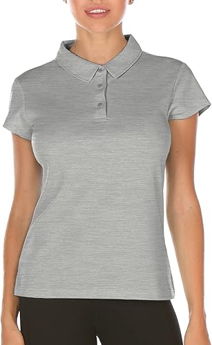 icyzone Golf Polo Shirts for Women, Ladie's Collared Tennis Short Sleeve Tops (G