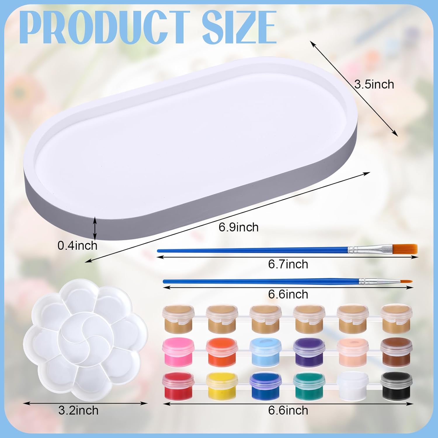 MotiMind 4 Set Ceramics to Paint Oval Jewelry Tray Ready to Paint Your Own Ceramic Ring Dish Holder DIY Unpainted Plaster Trinket Dish Paintable Tray Crafts with Brush Palette for Adults