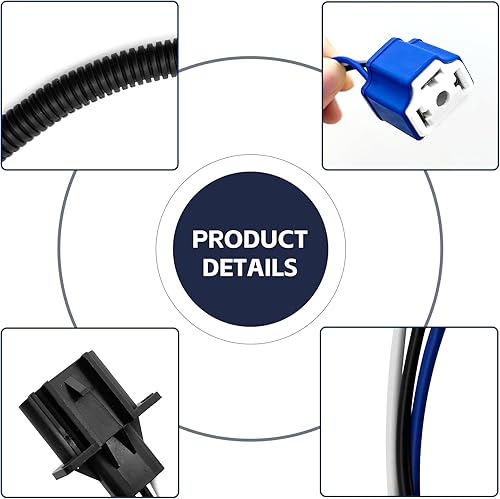 Miniatura 3 de 2 adaptadores H13 macho a H4 hembra, conector adaptador de faros, kit de cable de conversión de faros, compatible con Jeep Wrangler JK JKU (9