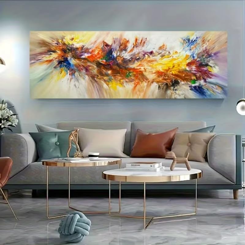Toile abstraite moderne 70x200cm pour grand mur de salon et décoration de chambre