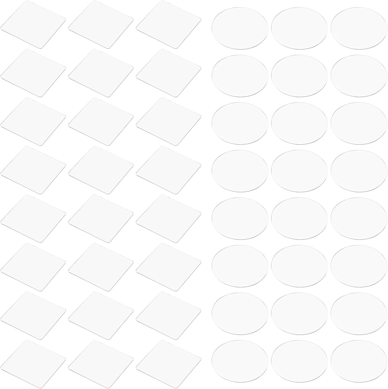 uxcell 16Pcs Glass Table Top Bumper, 80mm Clear Self Adhesive Anti Slip Pads Table Spacers Round Silicone Bumpers for Patio Glass Tables, Cutting Board