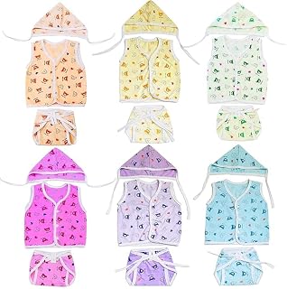 Fareto New Born Baby Clothing Set Front Open Half 6 Shirts | 6 Tying Nappies | 6 Tying Caps | Infant Cloths (0-3 Months) (... Price In India