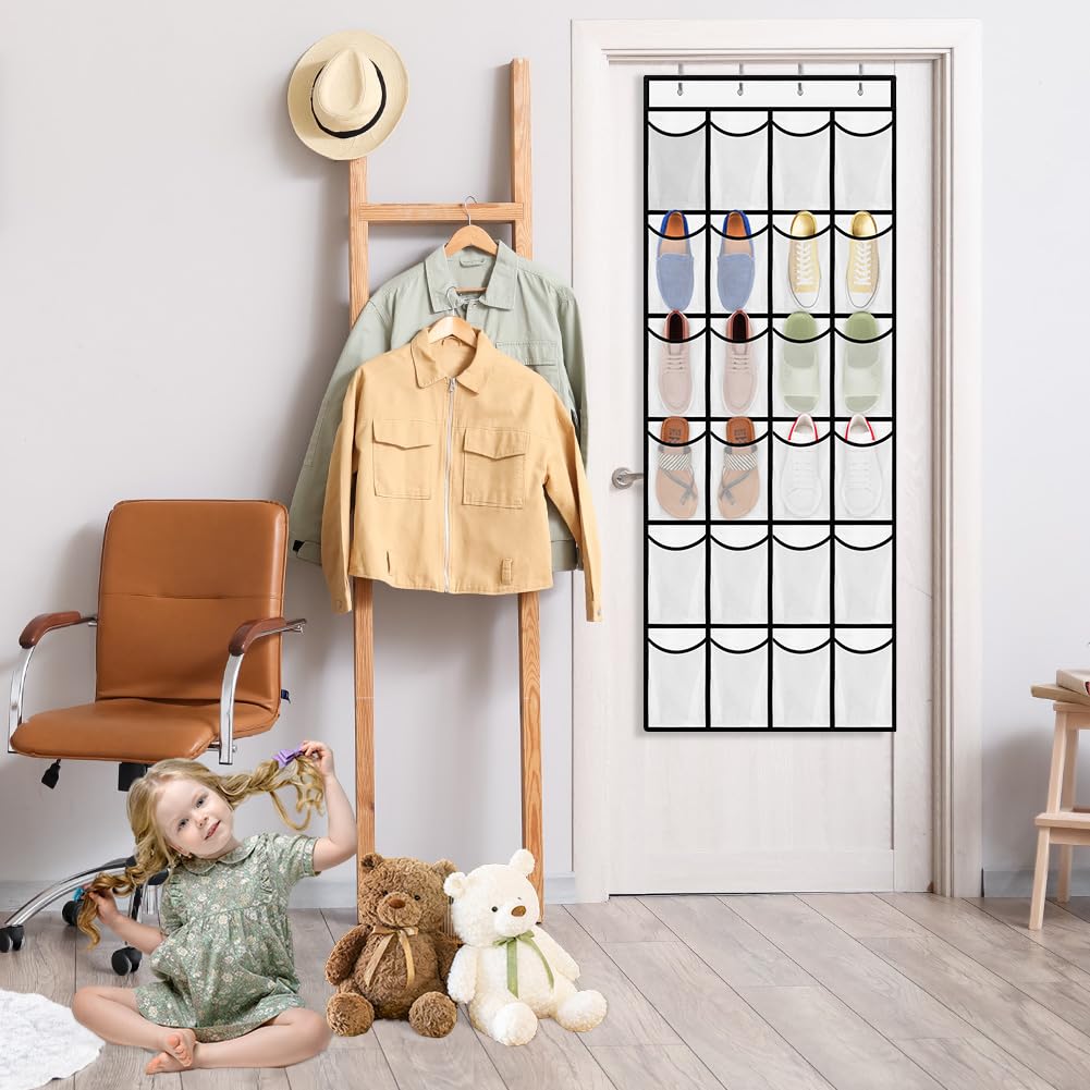 Organizer Da Appendere Alla Porta Con 24 Tasche - Portascarpe Pieghevole Per Scarpe, Giocattoli E Accessori