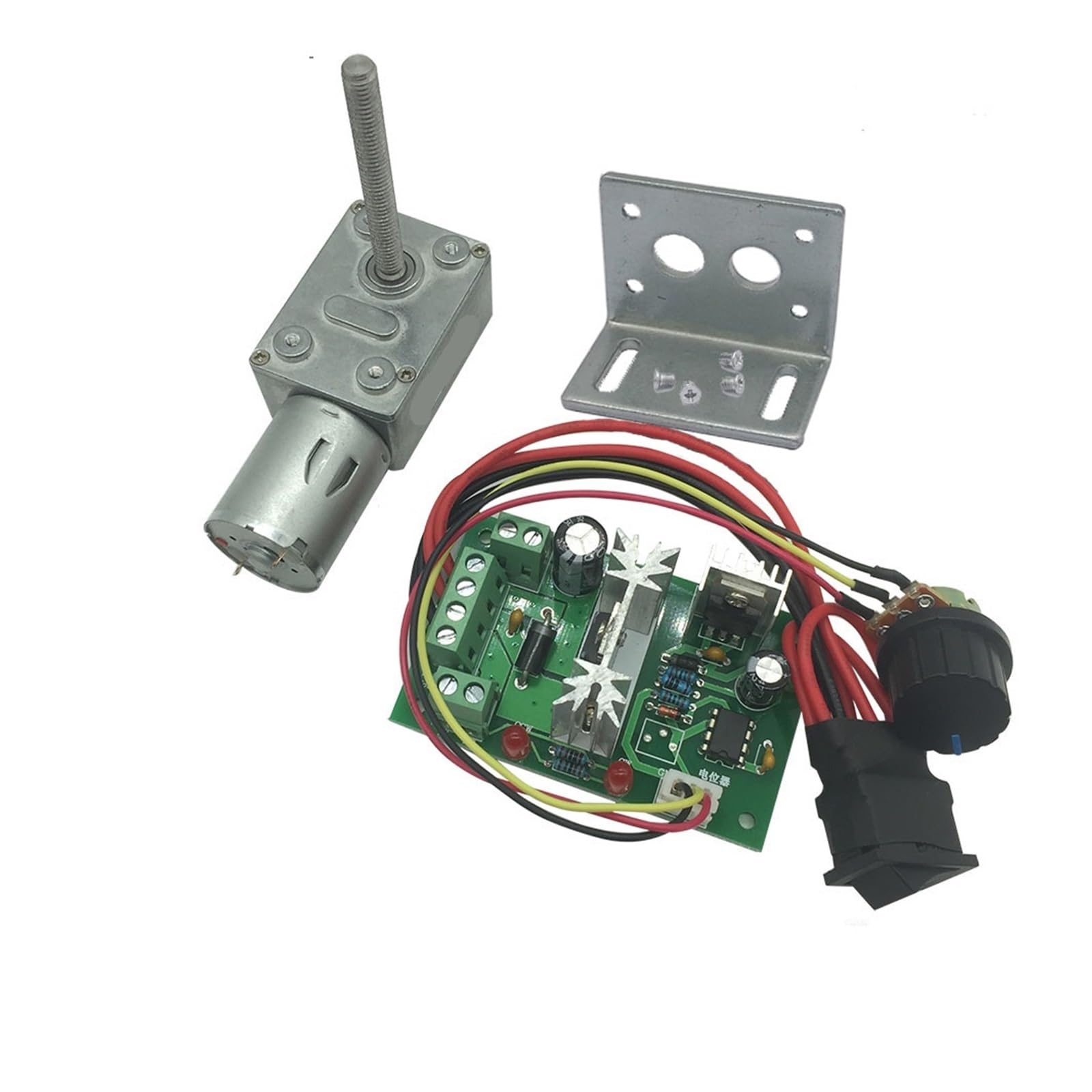 Motor de reducción de velocidad de gusano 4632-370 Reductor de engranaje helicoidal de 12 V CC con eje de tornillo M6 de 50 mm de longitud, motorreductor de engranaje helicoidal de 3 V, 6 V y 24 V, mo